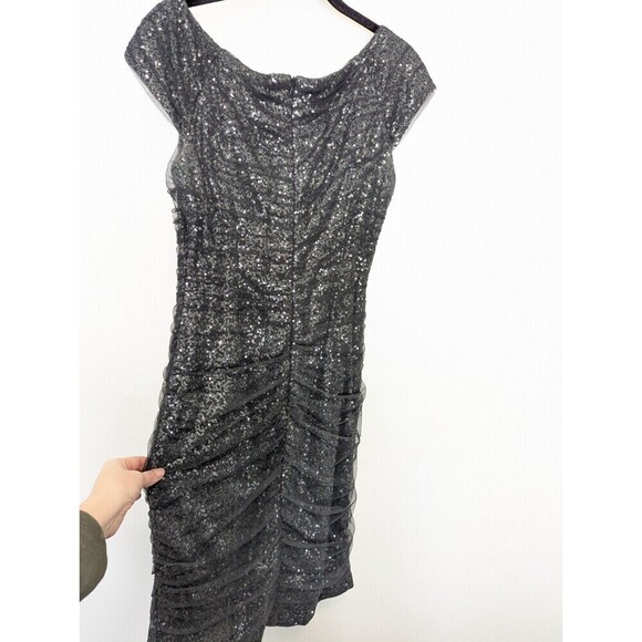 Lauren Ralph Lauren Gray Sequin Mesh Dress Size 6 - Picture 8 of 13
